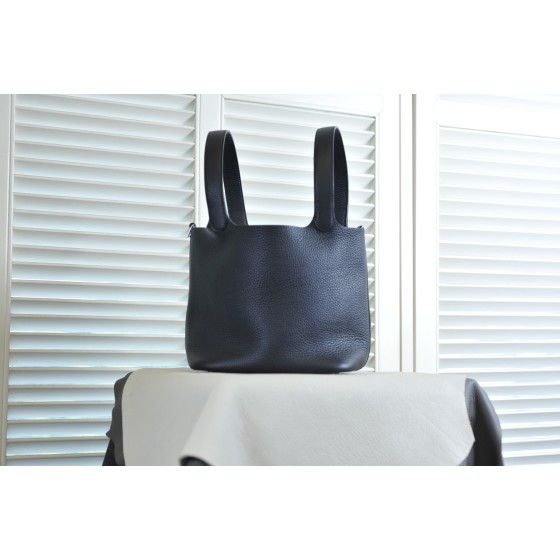 picotin22 black silver buckle TC leather